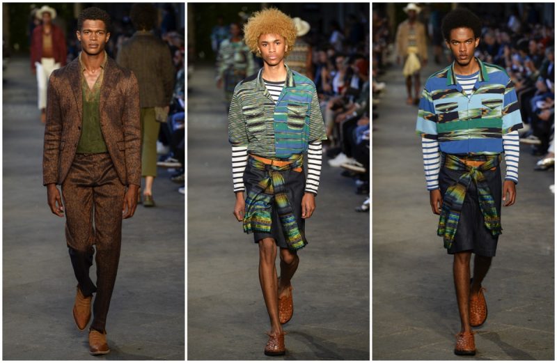 Models hit the runway for Missoni's spring-summer 2017 men's show during Milan Fashion Week.