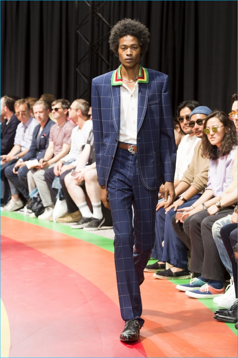 Paul Smith revisits 1960s tailoring trends for suiting.