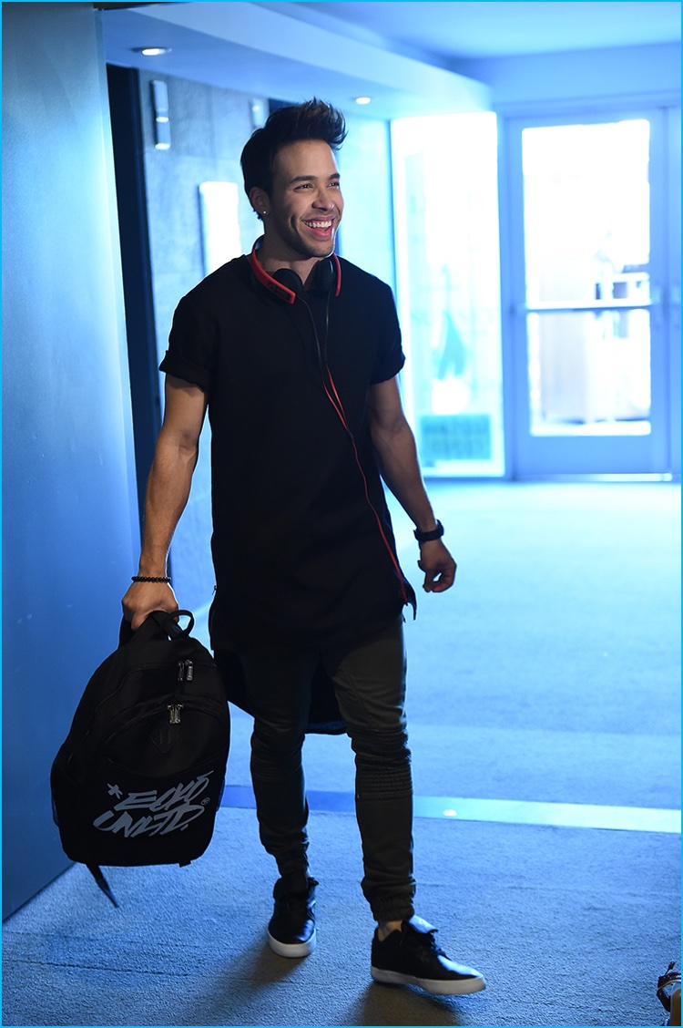 Prince Royce is all smiles as he shoots Ecko's fall-winter 2016 campaign.