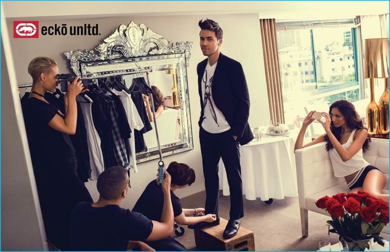 Prince Royce gets fitted for a suit as part of Ecko's fall-winter 2016 campaign.