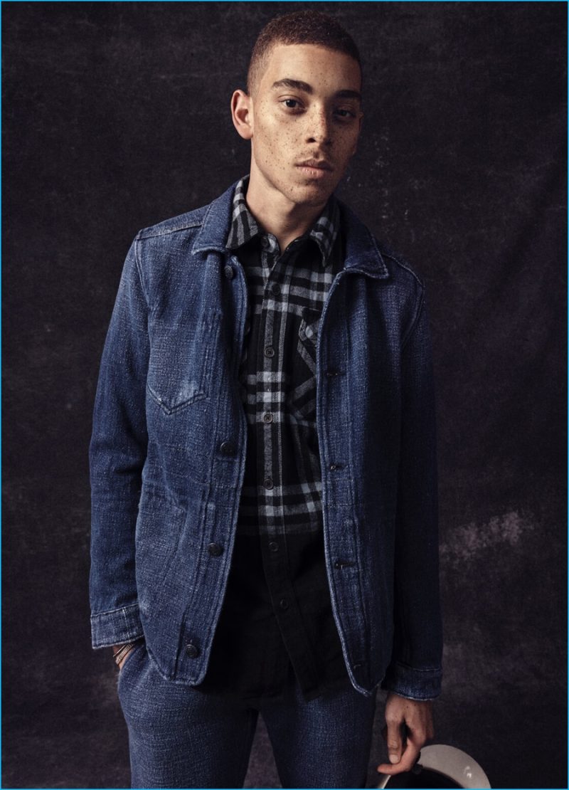 Scotch & Soda Amsterdams Blauw mixes denim and plaid flannel for fall-winter 2016.