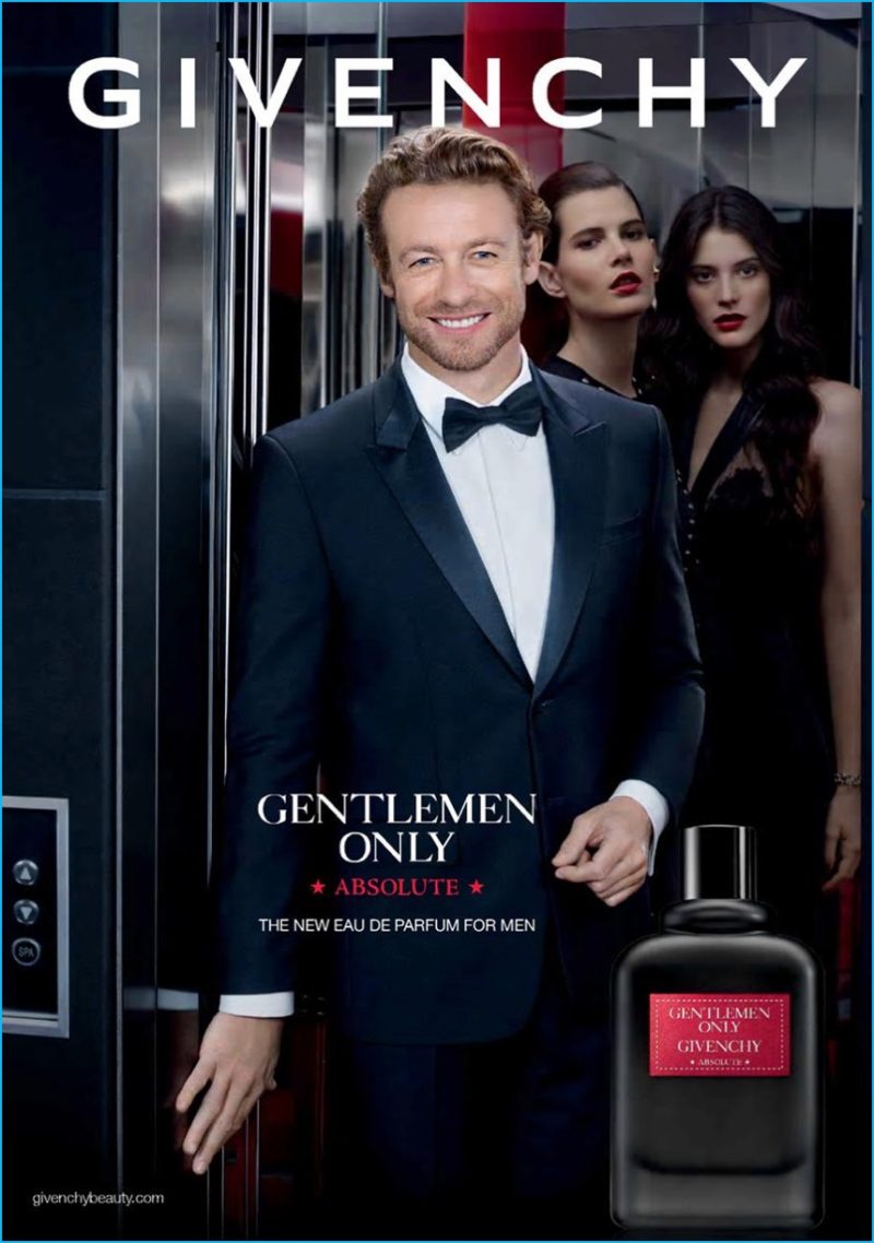 Simon Baker is all smiles for Givenchy Gentlemen Only Absolute fragrance campaign.