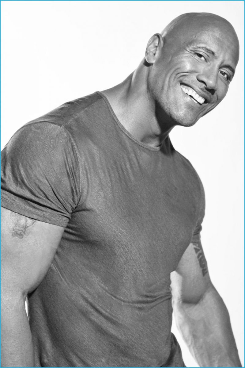The Rock is all smiles for a photo by Gavin Bond.