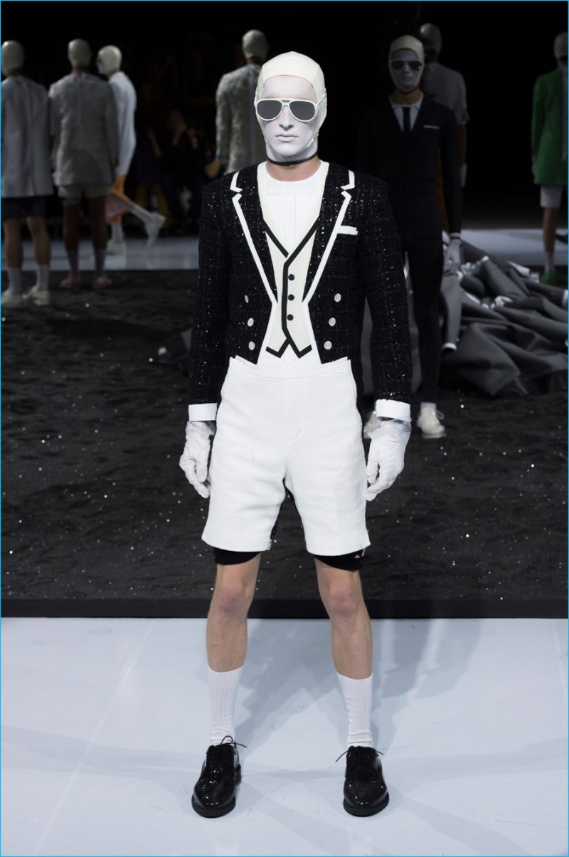 Thom Browne does formal with an eccentric edge for spring-summer 2017.