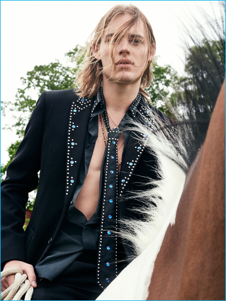 Ton Heukels makes a designer statement in an embellished Givenchy suit.