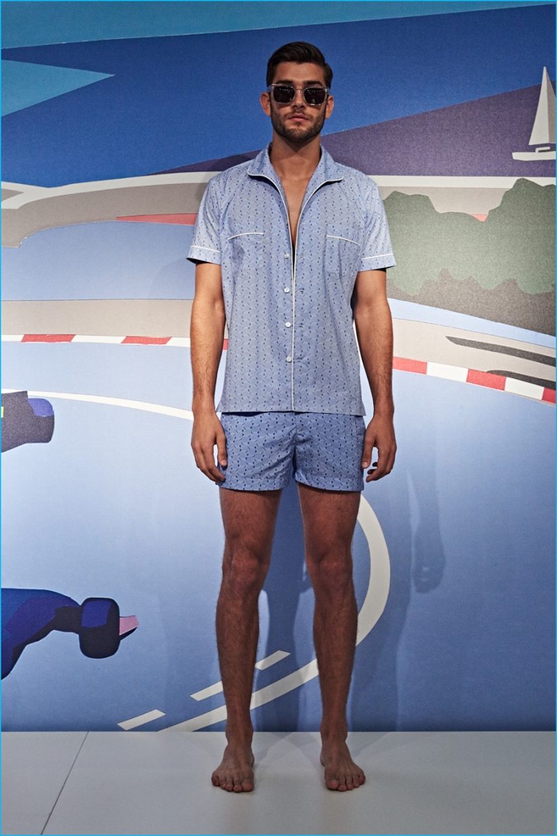 Turnbull & Asser introduces coordinated shirts and swim short sets for spring-summer 2017.