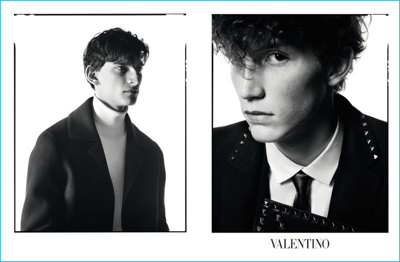 Thibaud Charon and Harold Vente star in Valentino's fall-winter 2016 advertising campaign.