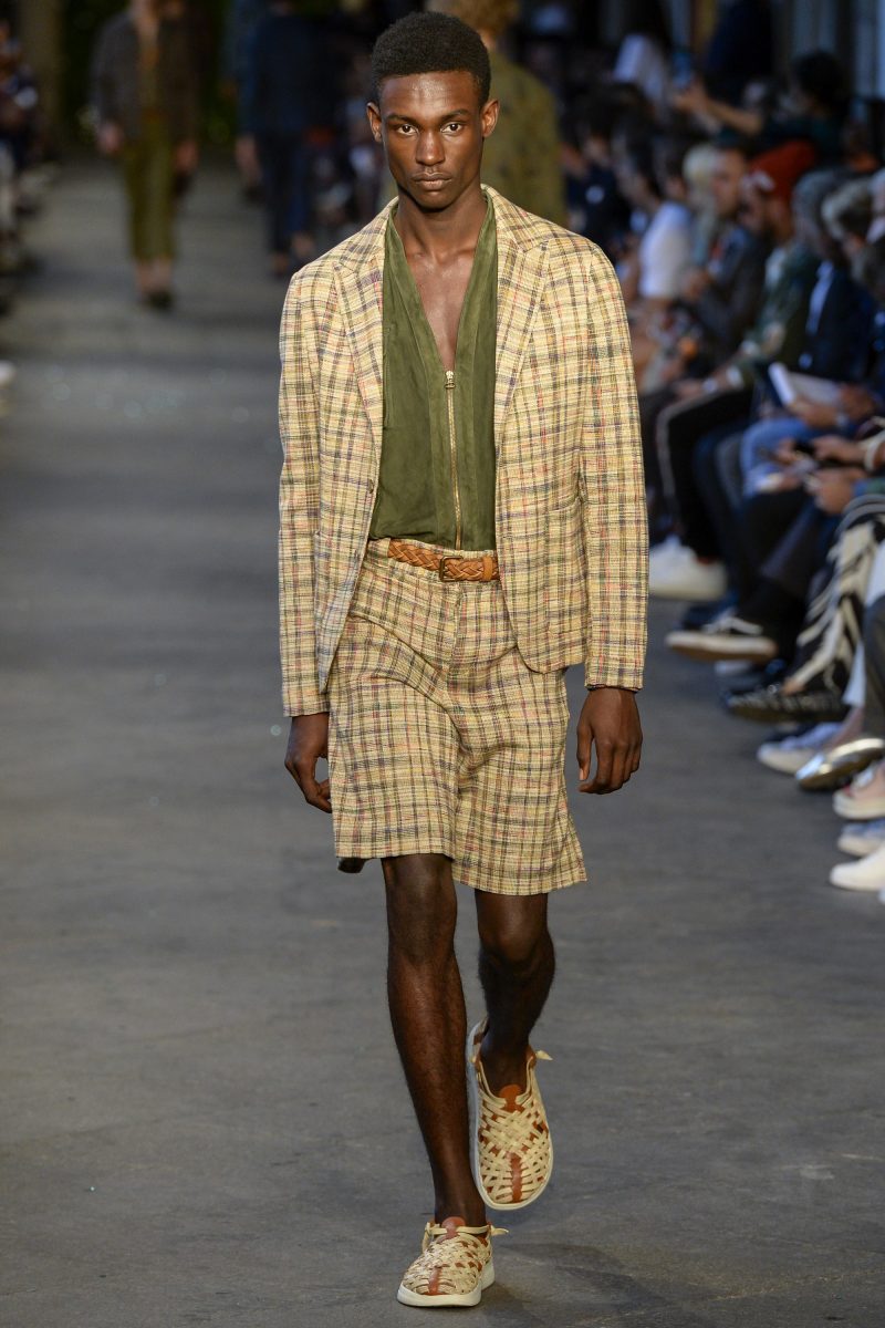 Victor Ndigwe walks the runway for Missoni's spring-summer 2017 men's show during Milan Fashion Week.