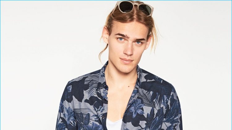 Zara Man 2016 Indigo Collection Graphic Shirt