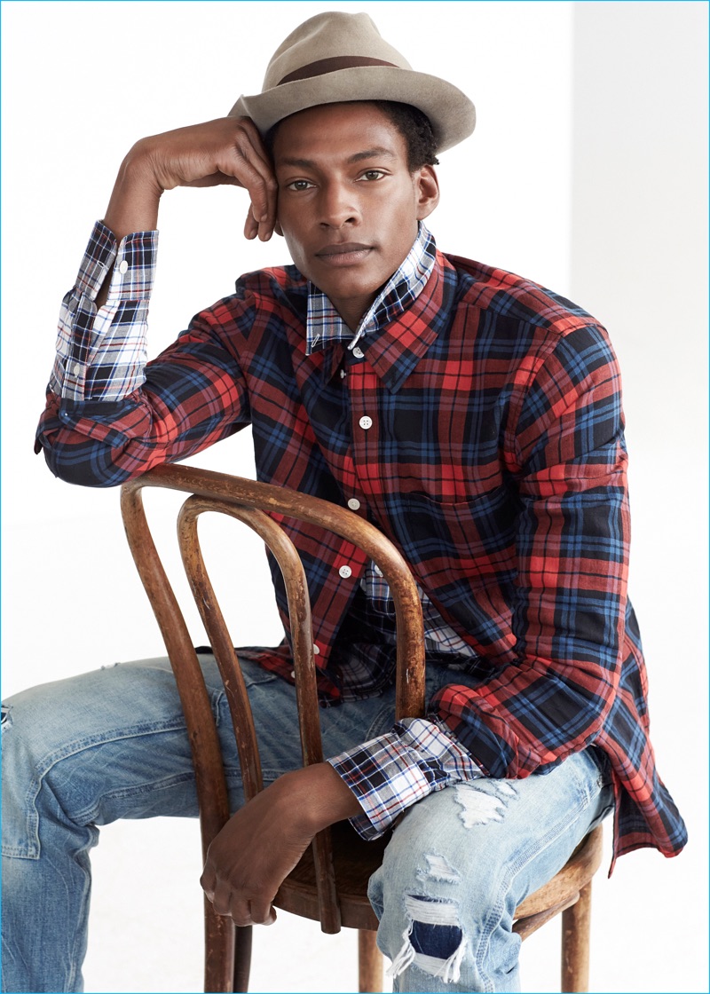 Model Ty Ogunkoya is a cool denim vision as he fronts Abercrombie & Fitch's fall 2016 denim campaign.