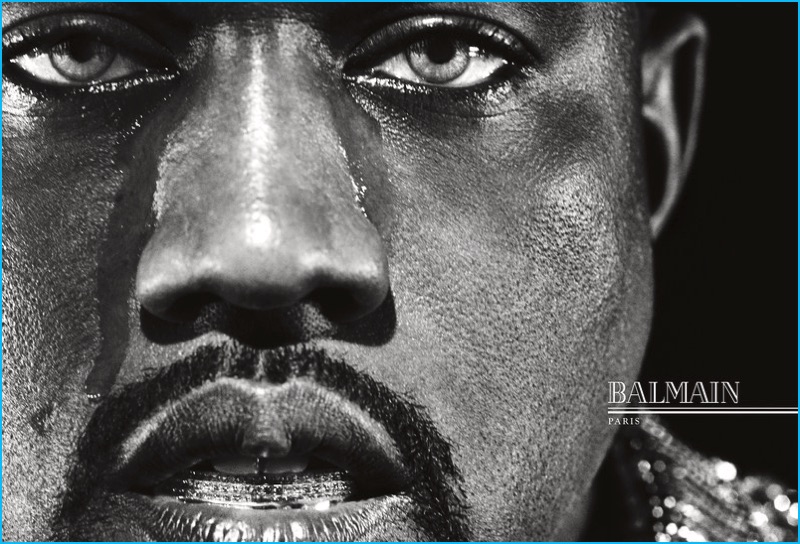 Kanye West is ready for his close-up, starring in Balmain's fall-winter 2016 campaign.
