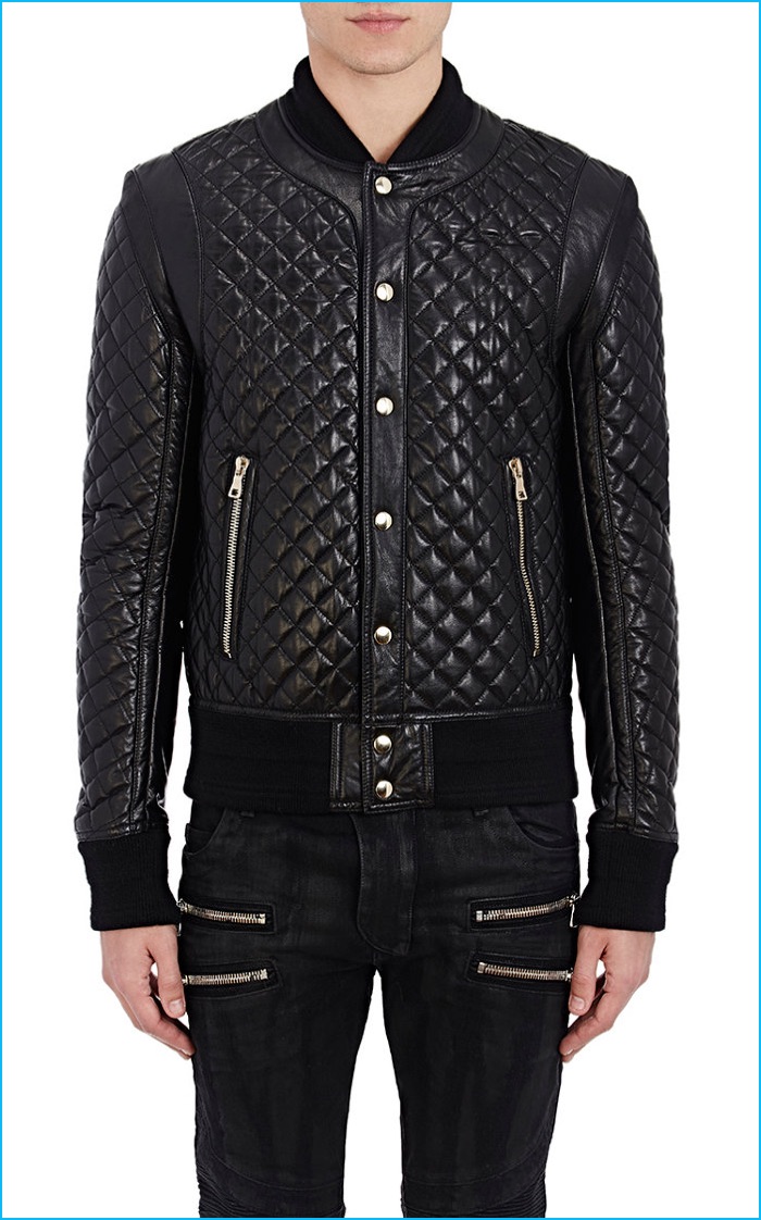 Balmain Quilted Baseball Jacket