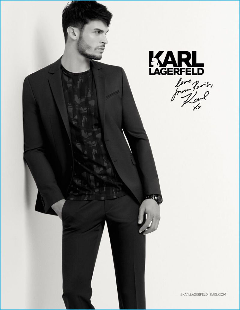 Baptiste Giabiconi is front and center for Karl Lagerfeld's fall-winter 2016 campaign.