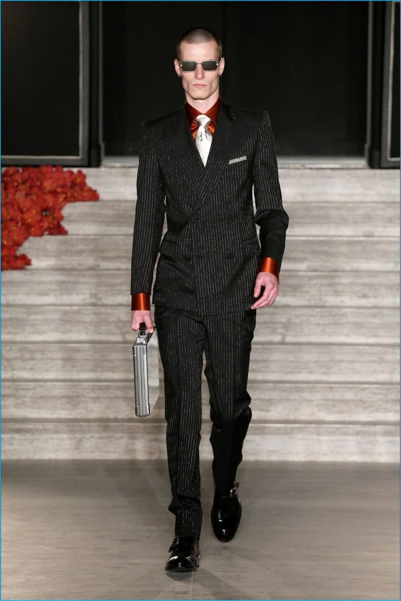 Justin O'Shea looks to update the aesthetic of the Brioni man with a rock-inspired take on men's suiting.
