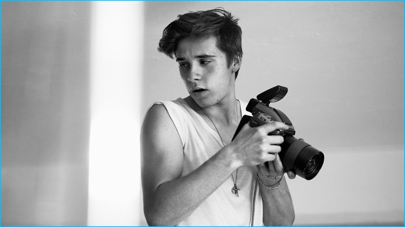 Behind the Scenes: Brooklyn Beckham shoots Burberry Brit's fragrance campaign.