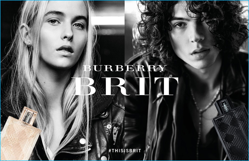 Models Maddie Demaine Todd Dorigo for Burberry Brit fragrance campaign.