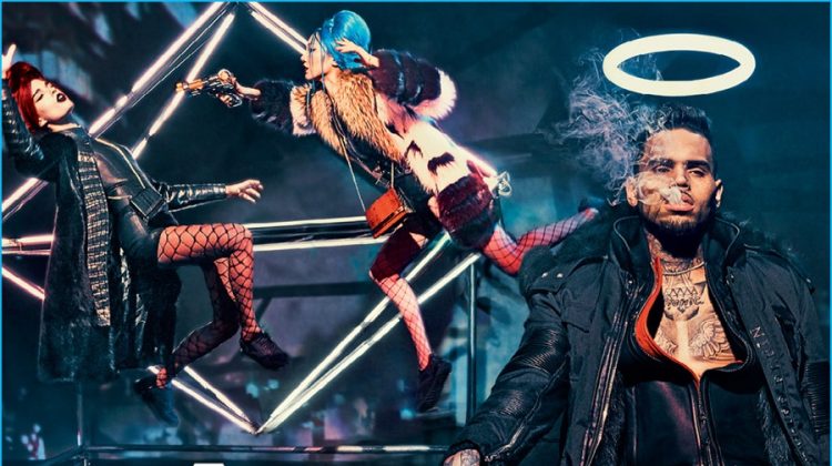 Chris Brown 2016 Philipp Plein Fall Winter Campaign 003