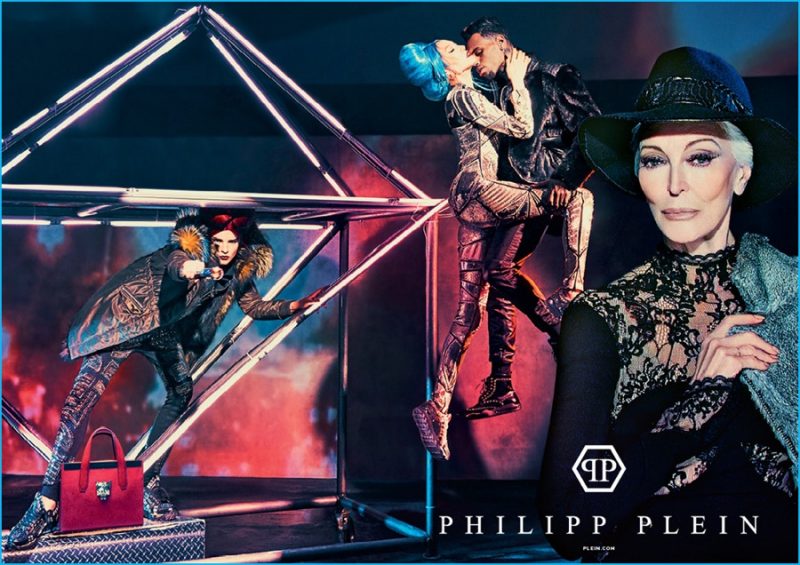 Philipp Plein embraces Soo Joo Park for Philipp Plein's fall-winter 2016 campaign.