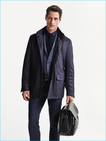 Corneliani 2016 Fall Winter Menswear coat man blue wool