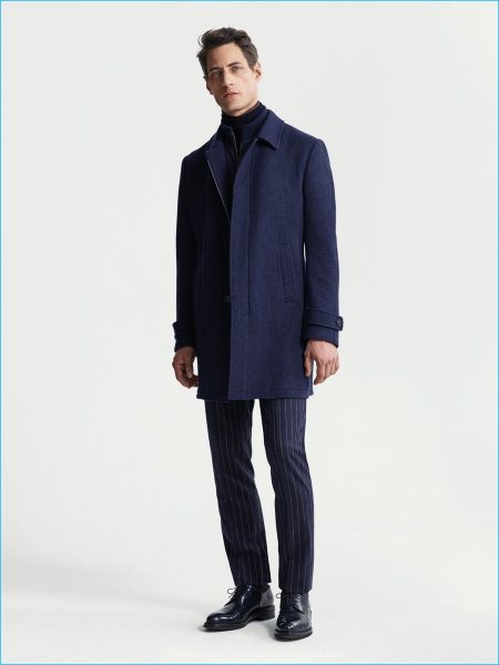 Corneliani 2016 Fall Winter Menswear coat man wool blue