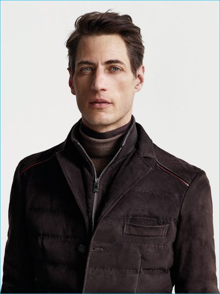 Corneliani 2016 Fall Winter Menswear jacket man suede leather