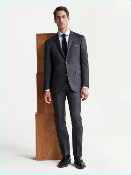 Corneliani 2016 Fall Winter Menswear suit man pinstripe grey