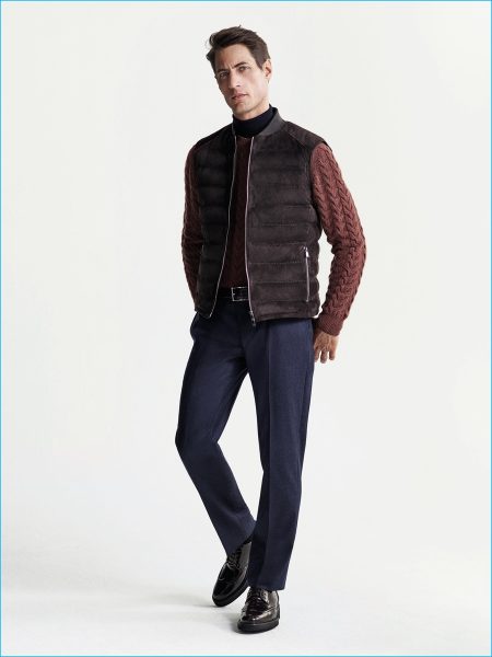 Corneliani 2016 Fall Winter Menswear vest man suede leather