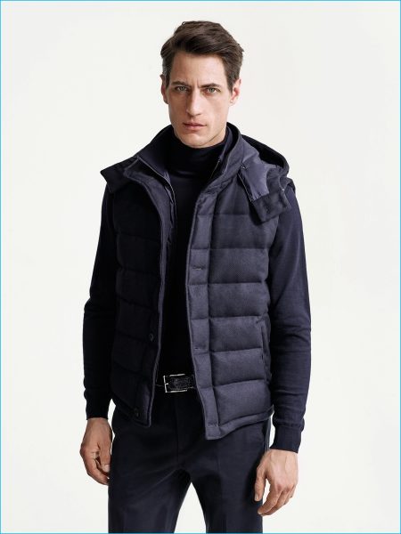 Corneliani 2016 Fall Winter Menswear vest man wool blue