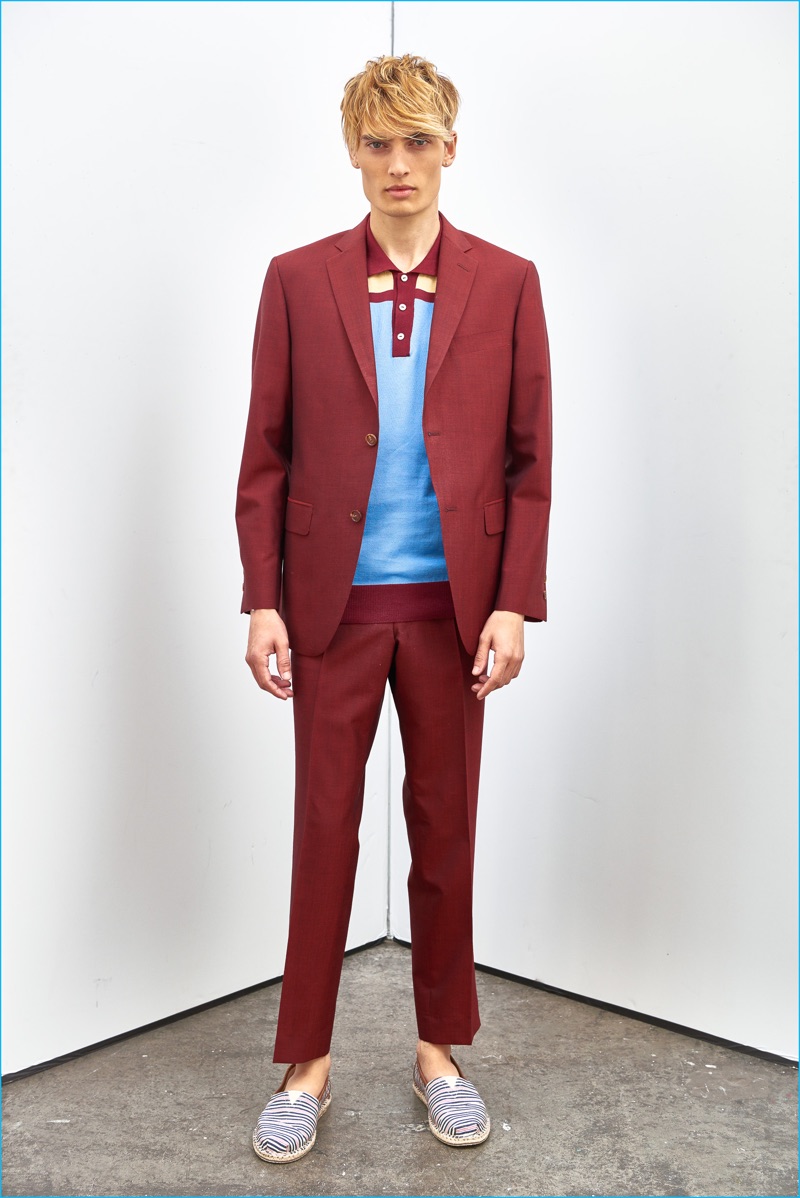 David Hart turns out suiting and sportswear in jewel tones for spring-summer 2017.