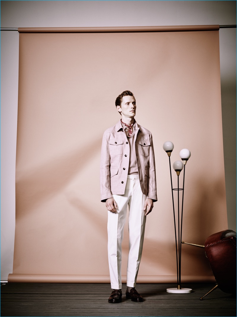 Ermenegildo Zegna embraces dusty pink hues for its spring-summer 2017 men's collection.