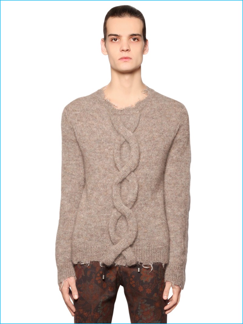 Etro Men Braid Detail Mohair Sweater