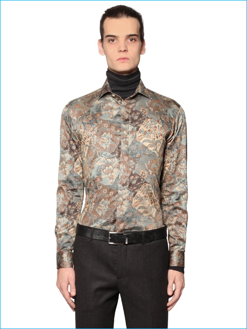 Etro Men Baroque Floral Print Shirt