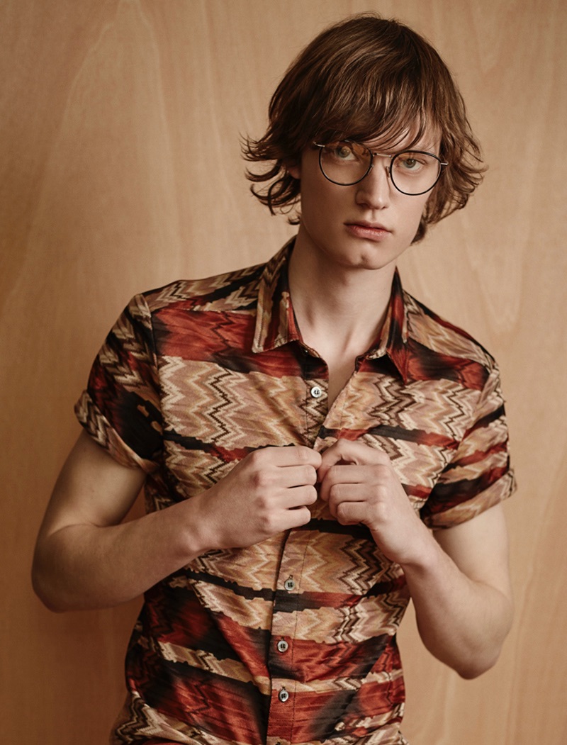 Thom wears shirt Custo Barcelona and glasses Christian Dior.