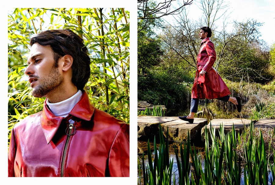 Pascal wears vintage coat Pierre Cardin, trousers Baldessarini, vintage turtleneck and shoes stylist's own.