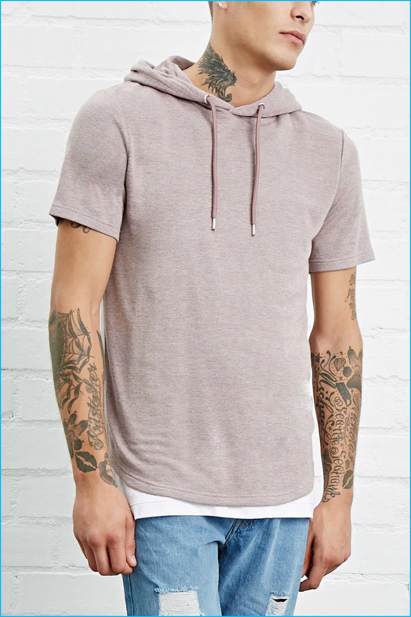 Forever 21 Men French Terry Knit Hoodie