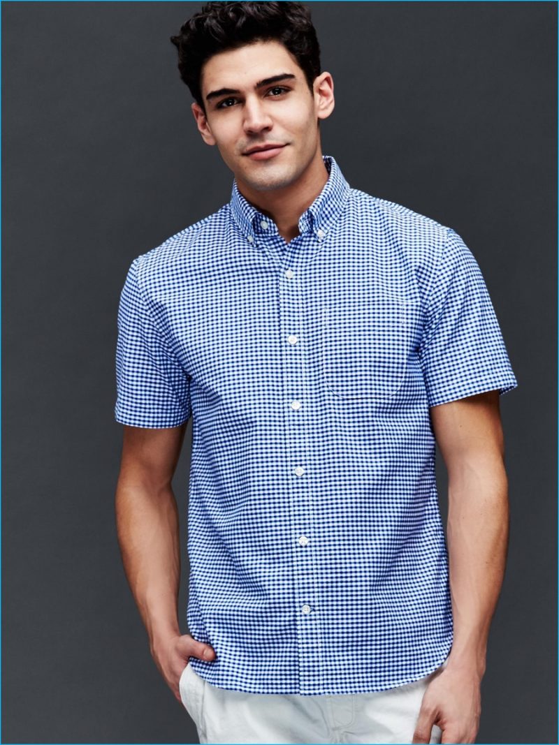 Gap Gingham Oxford Short Sleeve Shirt