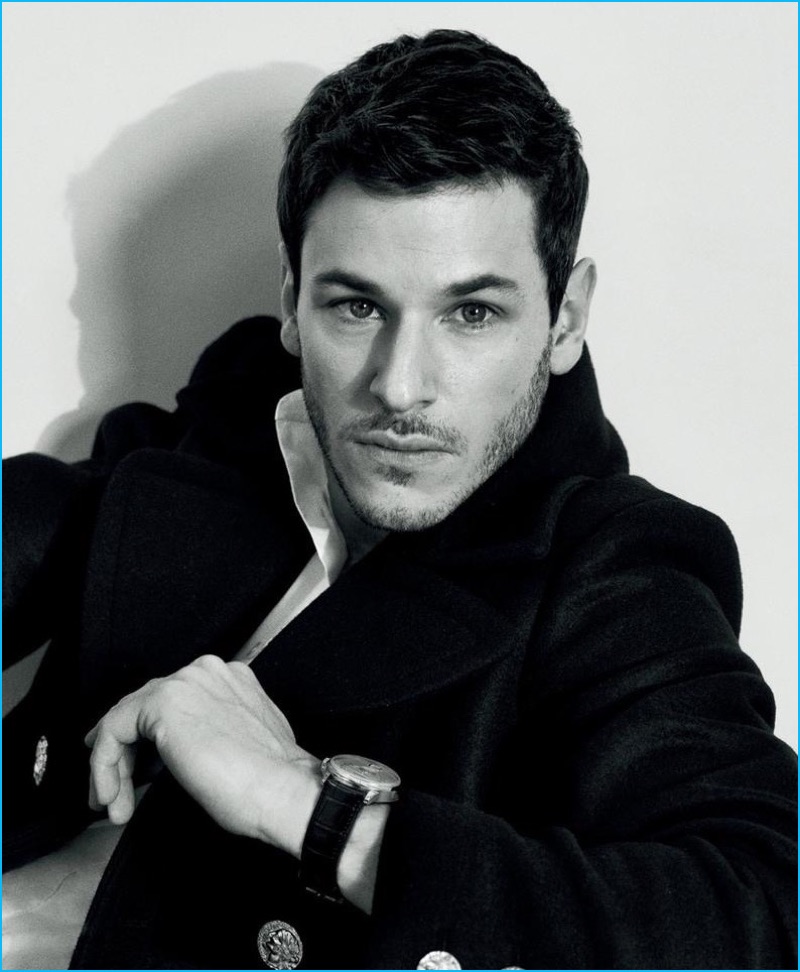 Gaspard Ulliel captured in a black & white image for Madame Figaro China.