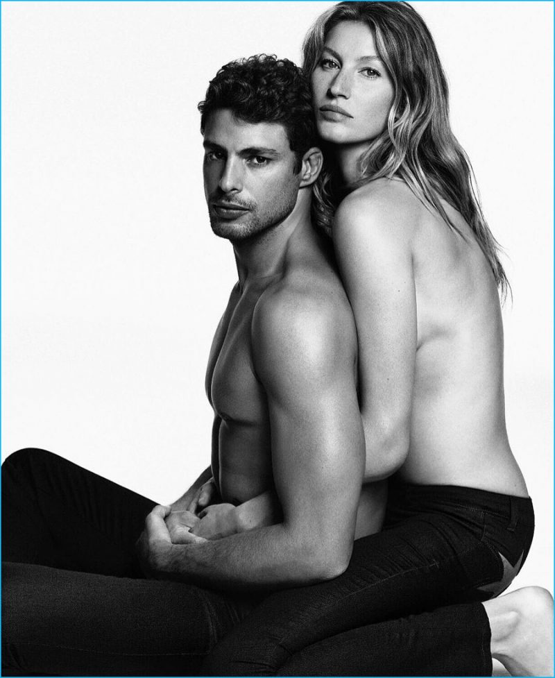 Gisele Bündchen embraces Cauã Reymond for Givenchy Jeans' fall-winter 2016 campaign.