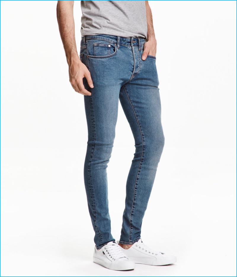 H&M Men's Skinny Low Blue Denim Jeans