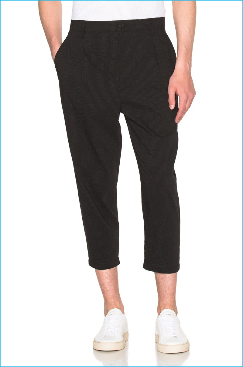 Helmut Lang Micro Seersucker Cropped Trousers