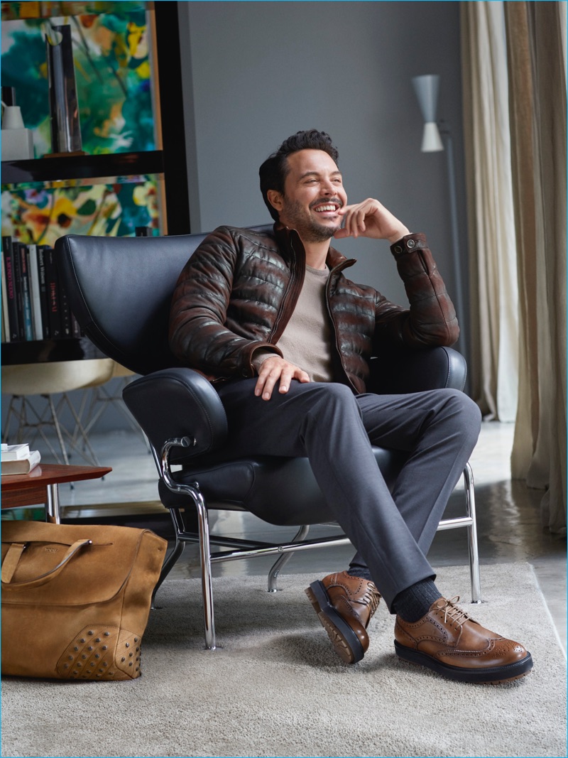 Jack Huston is all smiles as the star of TOD'S fall-winter 2016 campaign.