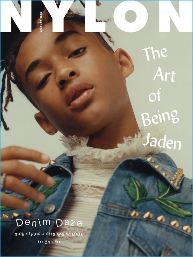 Jaden Smith covers the August 2016 issue of Nylon magazine.
