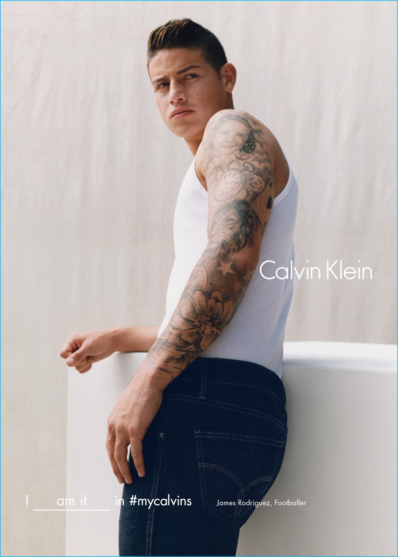 Footballer James Rodriguez for Calvin Klein's Fall/Winter 2016 Campaign