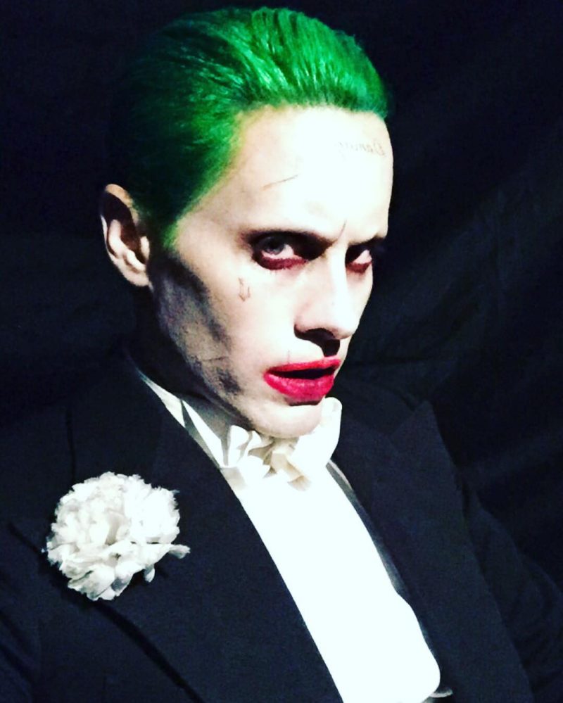 Jared Leto dons a formal tuxedo as The Joker in Suicide Squad.