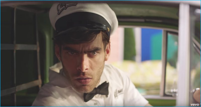 Spanish model Jon Kortajarena plays a milkman for Fergie's M.I.L.F. $ music video.