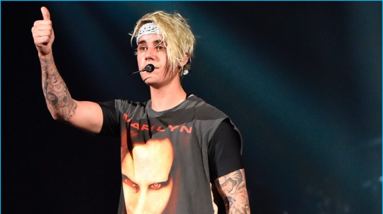 Justin Bieber 2016 Marilyn Manson Sleeveless T Shirt Purpose Tour