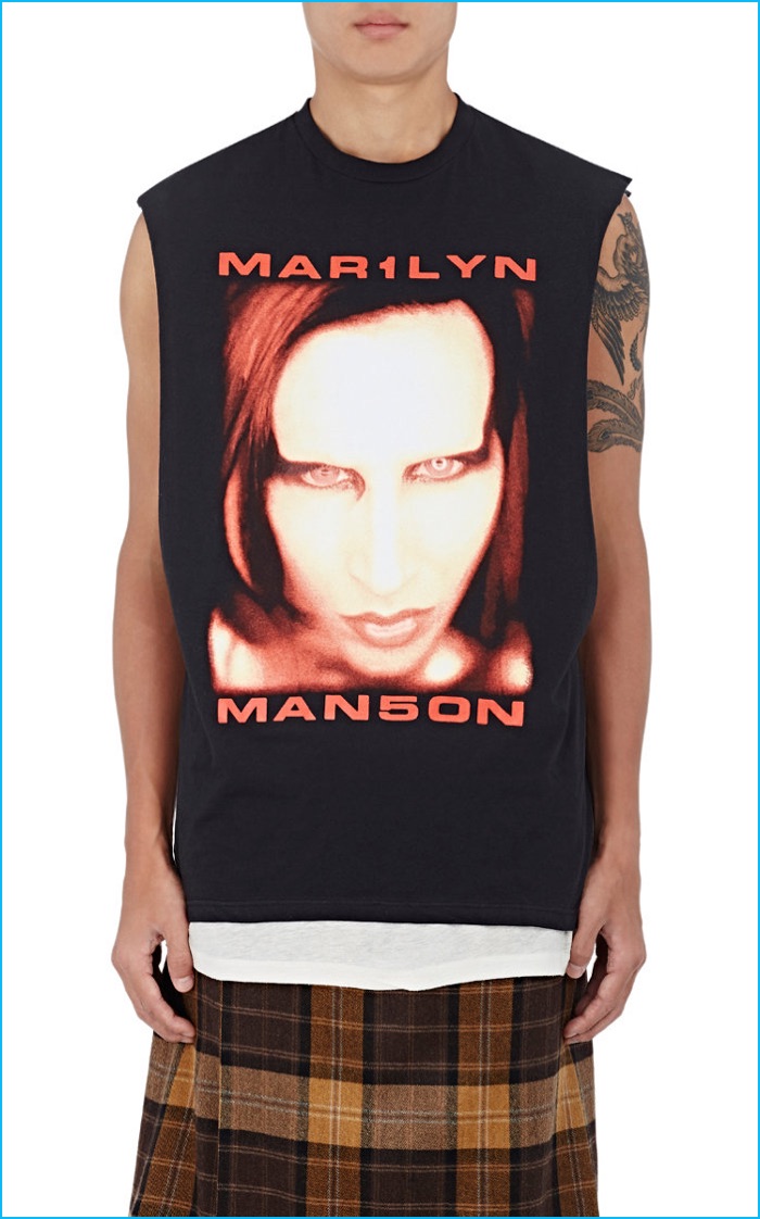 Justin Bieber Purpose Tour XO Barneys New York Bigger Than Satan Marilyn Manson Sleeveless T-Shirt