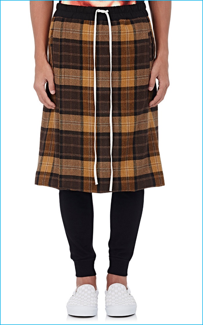 Justin Bieber Purpose Tour XO Barneys New York Plaid Brushed Twill Kilt