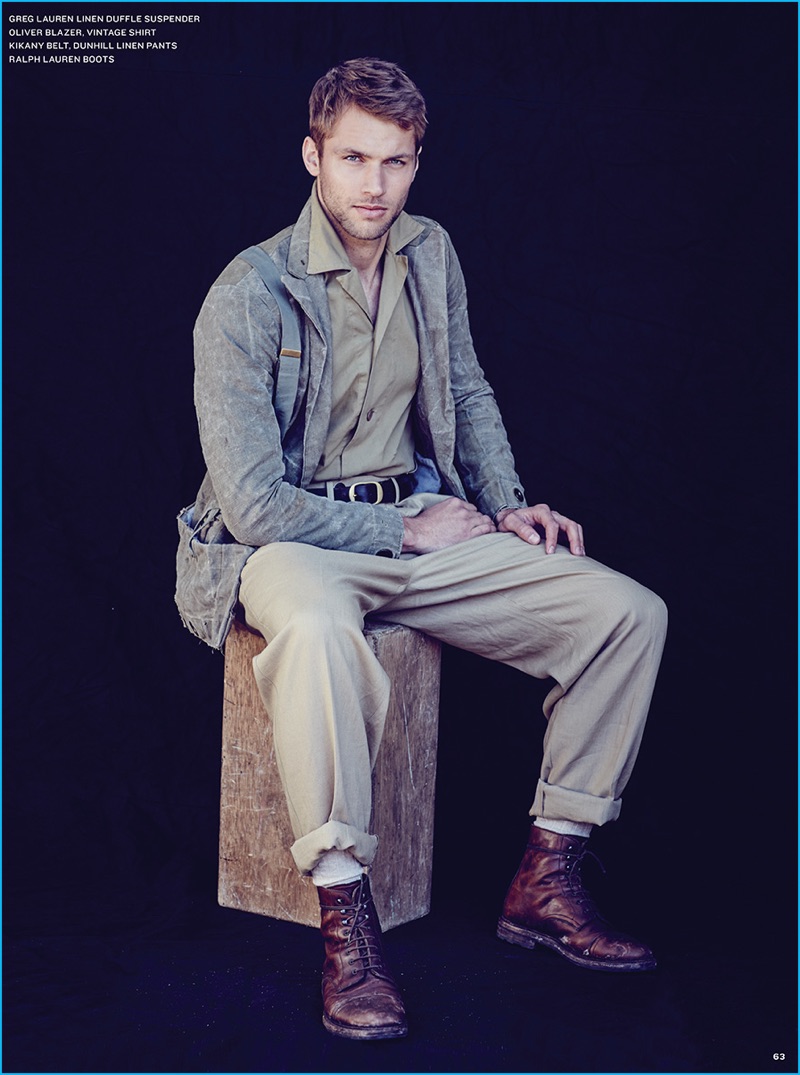 Kacey Carrig has a military style moment in a monochromatic number for the pages of Long Island Pulse.