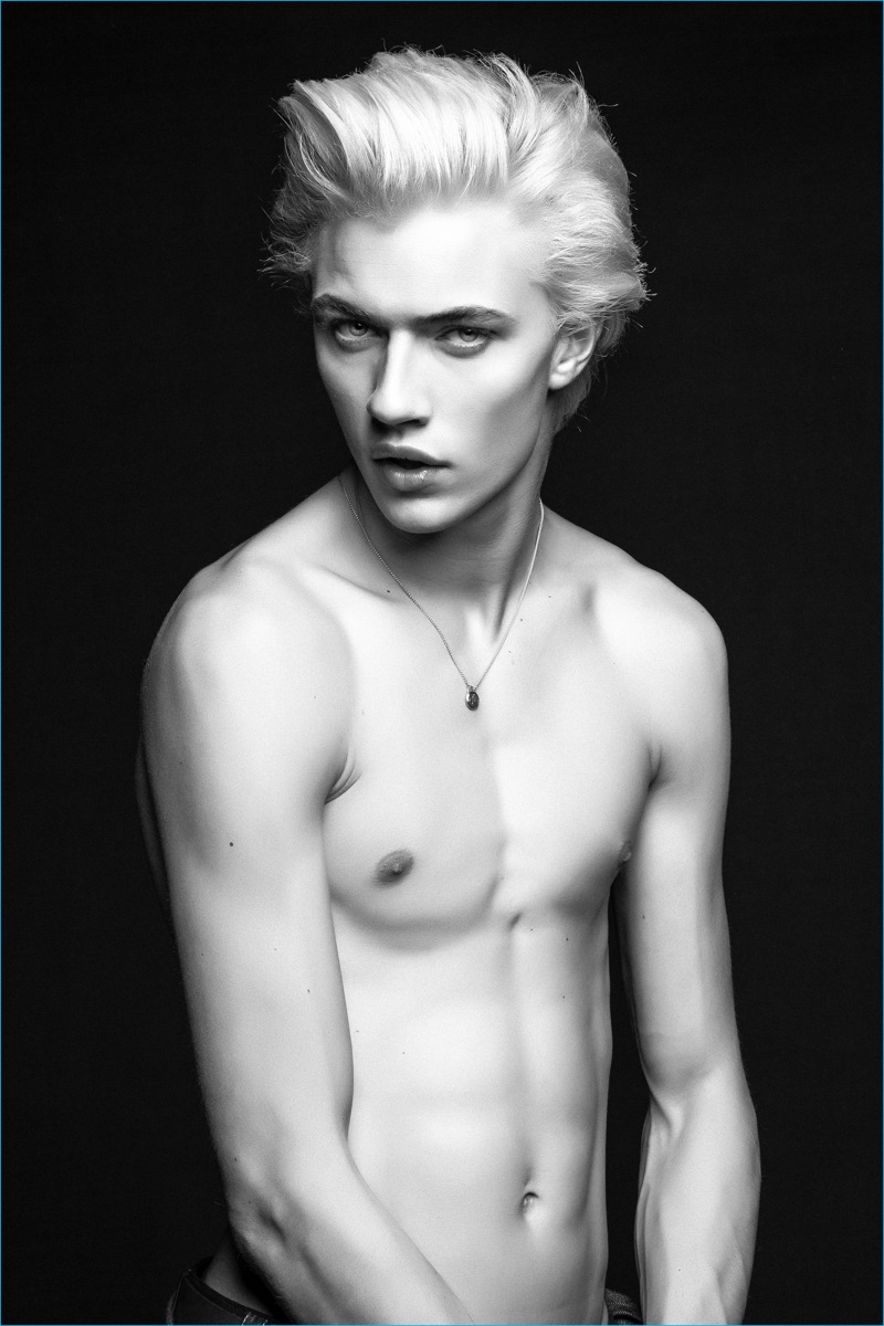 Lucky Blue Smith goes shirtless for the pages of Nylon Guys Español.